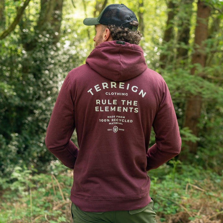 Chronicles hoodie - Burgundy with white
