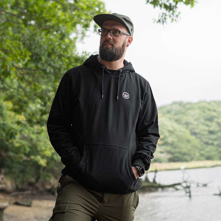 Icon Hoodie - Black with white