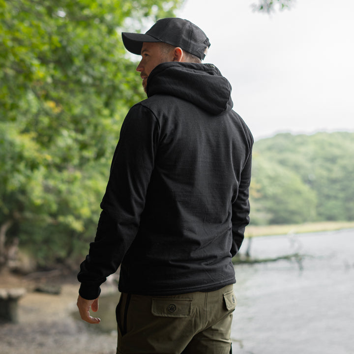 Chesta Hoodie - Black with white