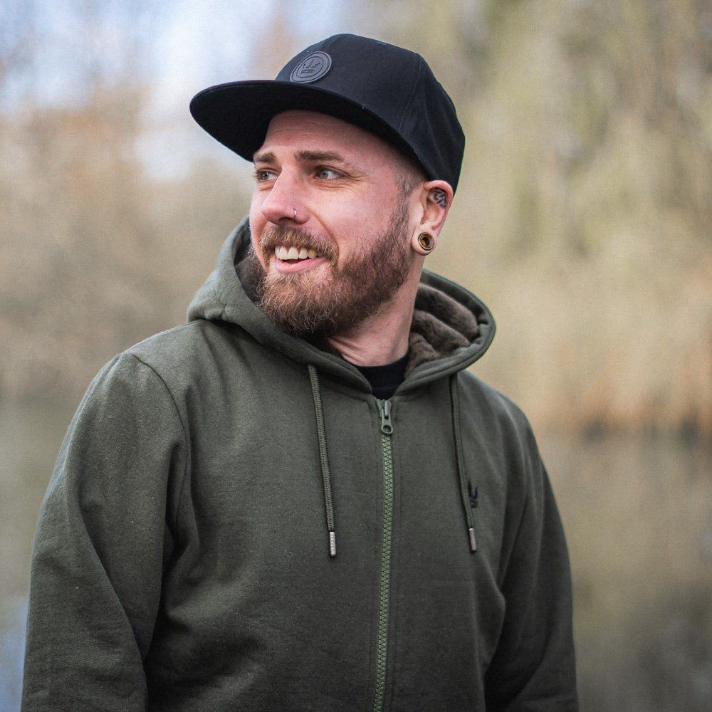 Timeless Zip Hoodie Earthy Green 100 Recycled & Sustainable Angling