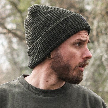 Patch Beanie Hat Green