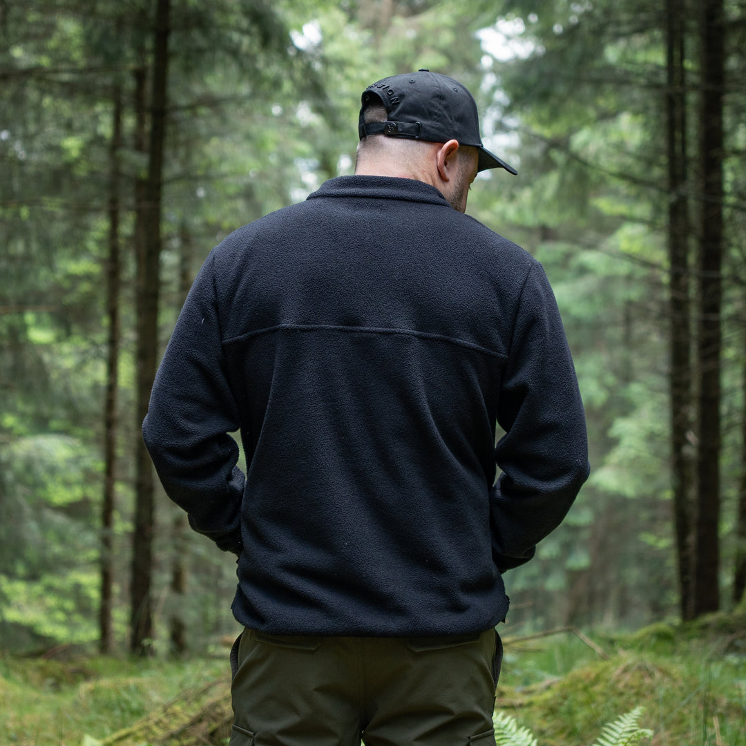 Summer 1/4 Zip Fleece Jumper - Black