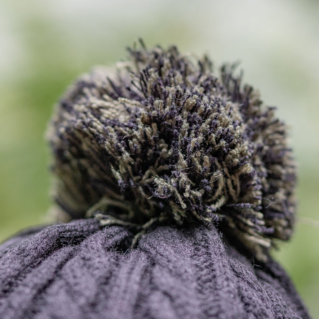 Cable knit bobble beanie