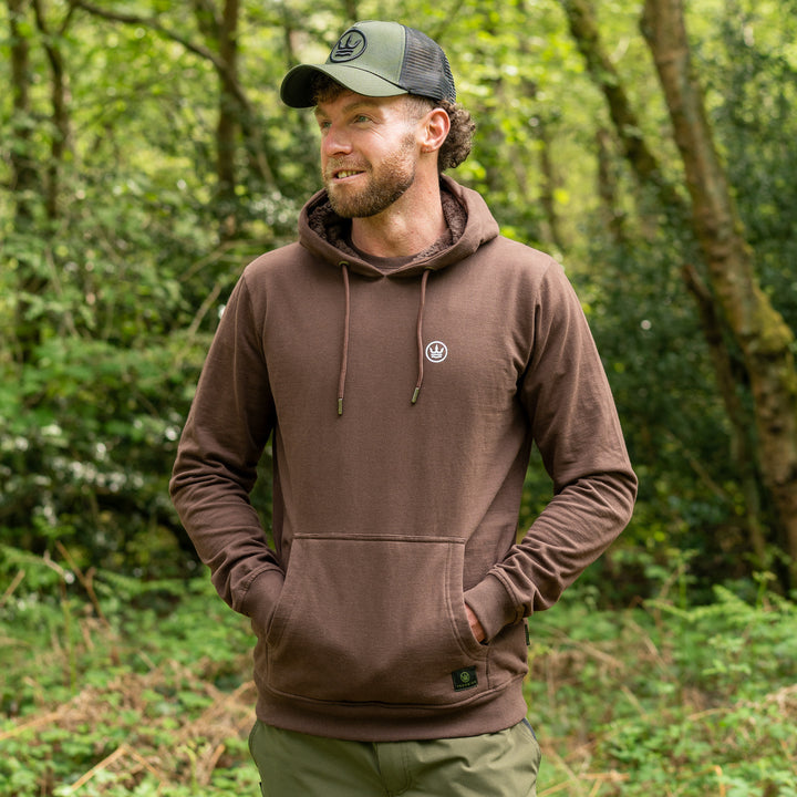 Icon hoodie - Brown with white