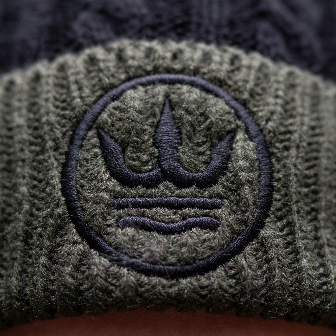 Cable knit bobble beanie