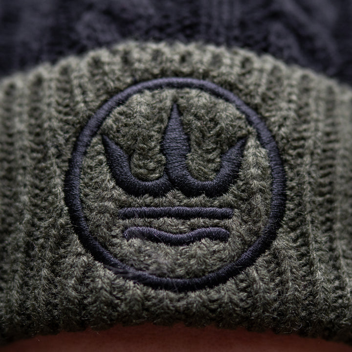 Cable knit bobble beanie