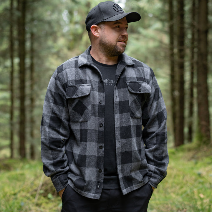 Signature oversize Flannel Shirt - Grey and Black