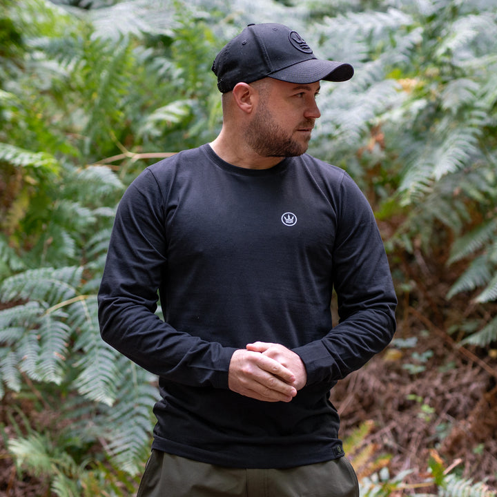 Black Long Sleeve Timeless T-shirt with White