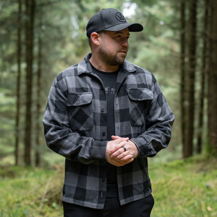 Signature oversize Flannel Shirt - Grey and Black