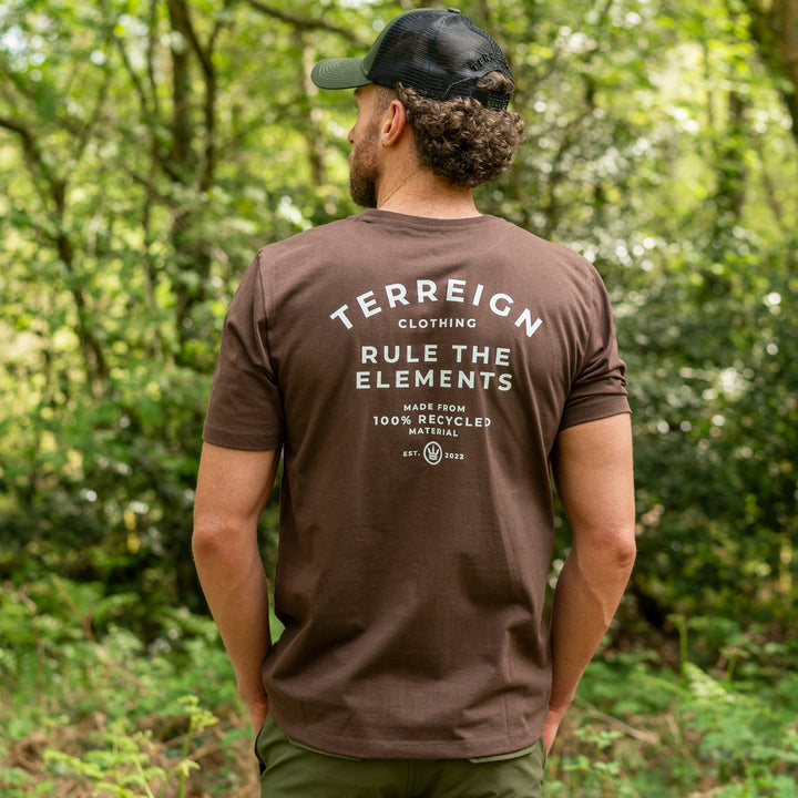 Chronicles T-shirt - Brown with white