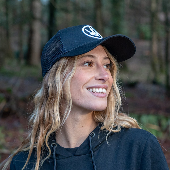 Icon Trucker Cap - Black with White