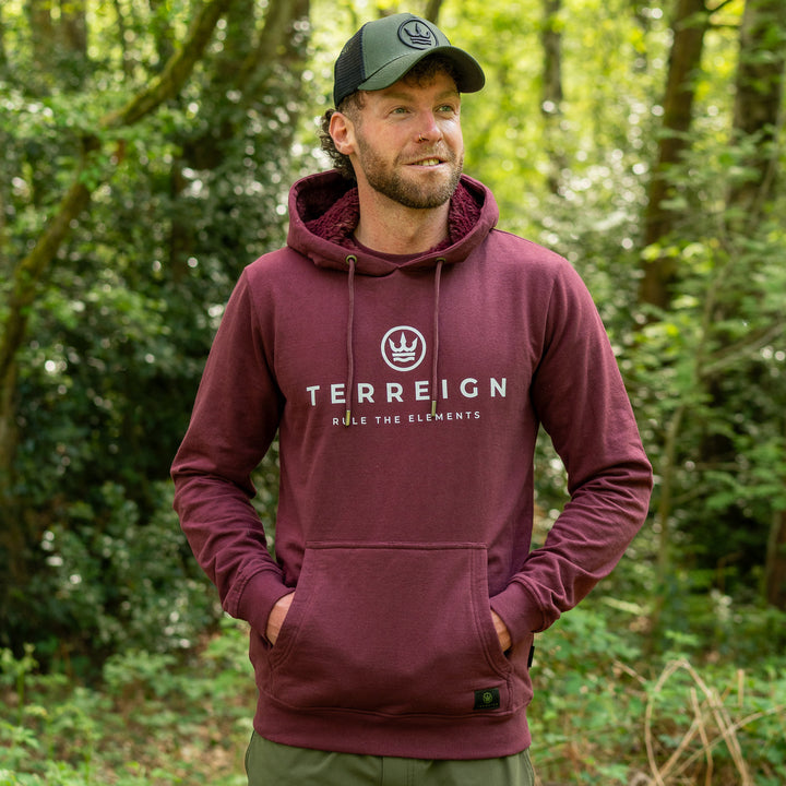 Chesta hoodie - Burgundy with white