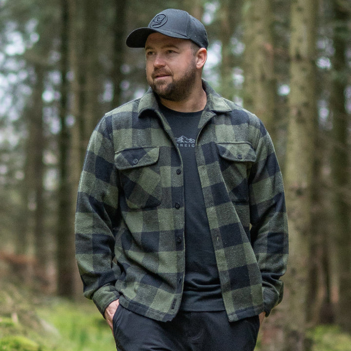 Signature oversize Flannel Shirt - Green and Black