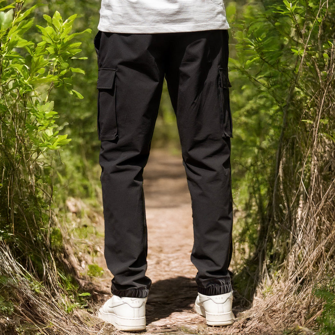 Timeless Cuffed Cargo Trouser - Black