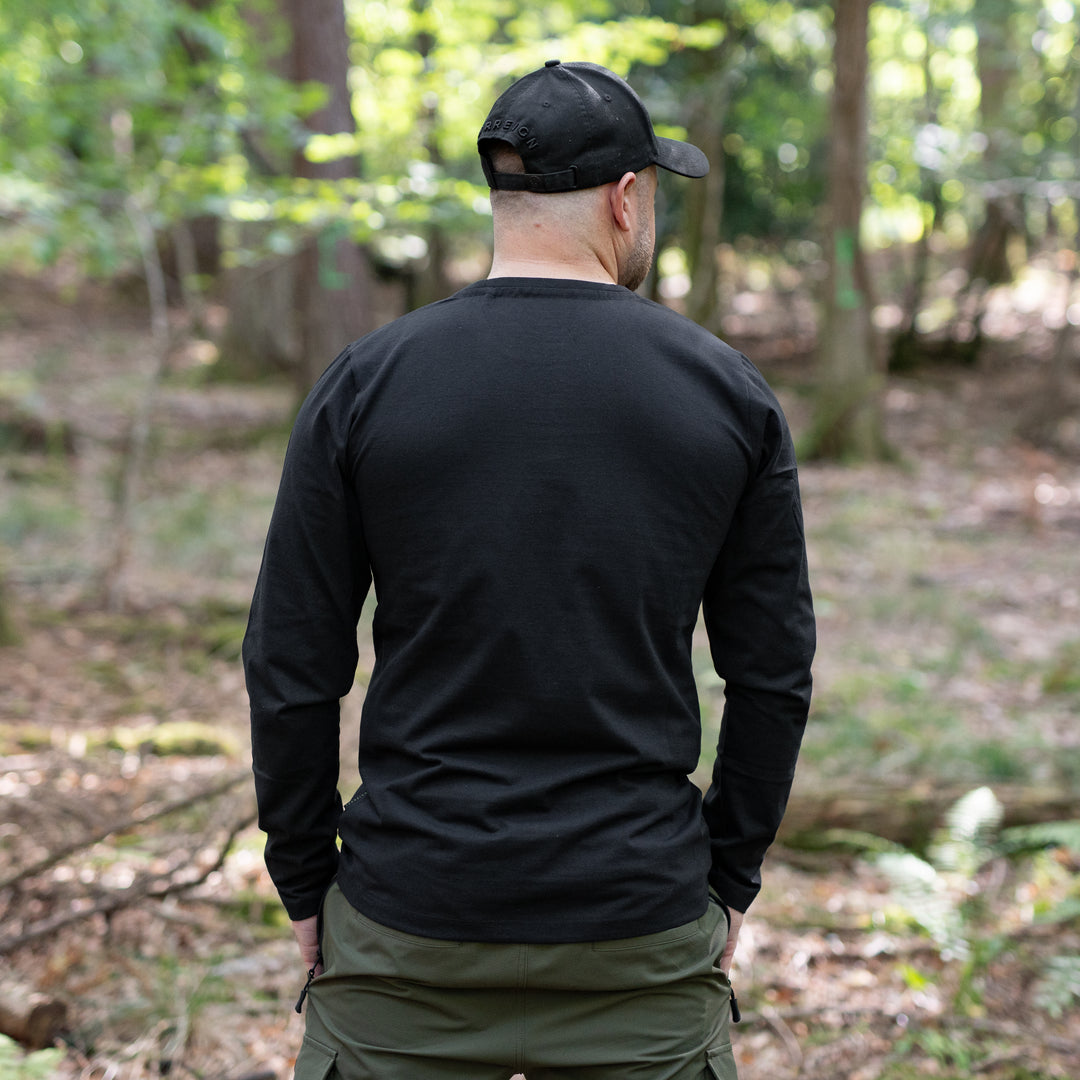 Black Long Sleeve Timeless T-shirt with White