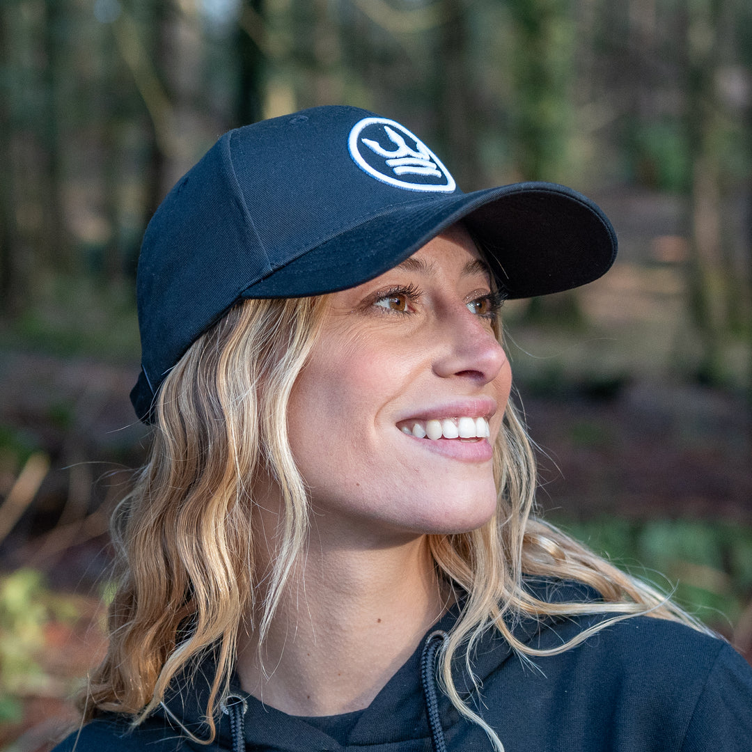 Baseball Cap - Black with White