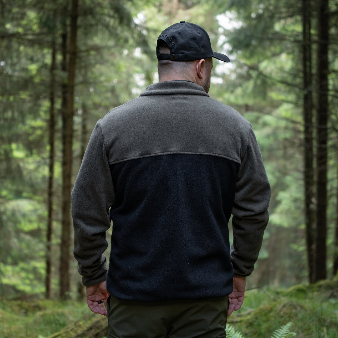 Summer 1/4 Zip Fleece Jumper - Green with Black
