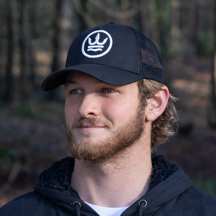 Icon Trucker Cap - Black with White