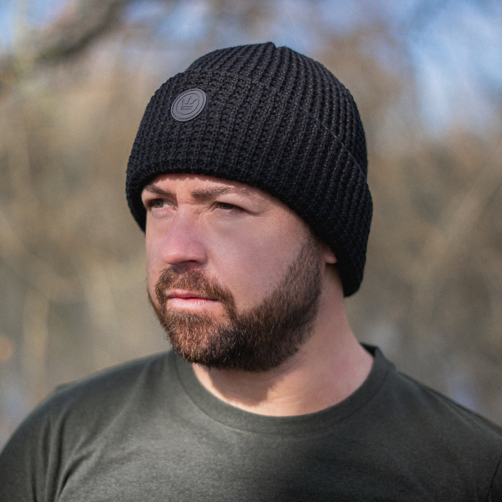 Patch Beanie Hat Black