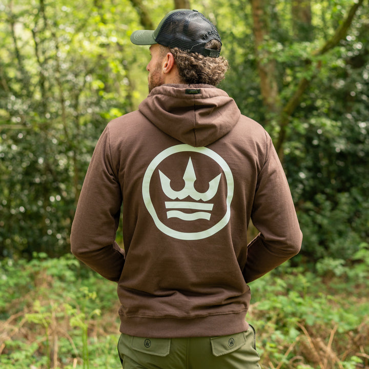Icon hoodie - Brown with white