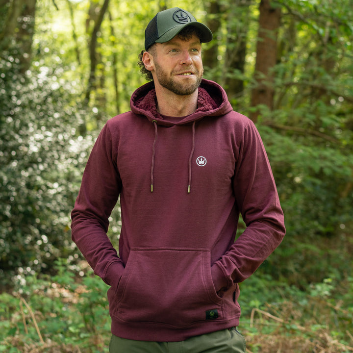 Timeless hoodie - Burgundy with white