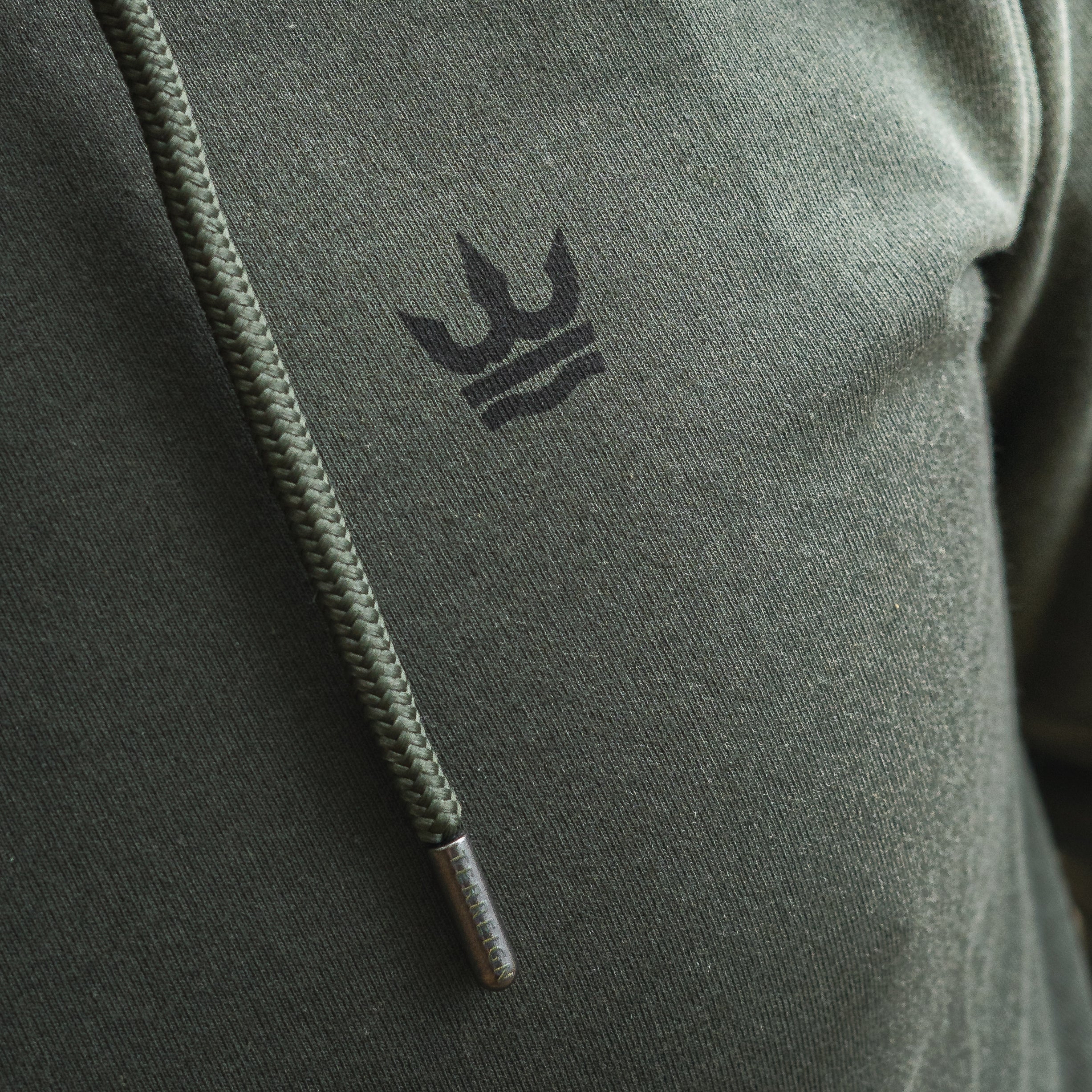 Stamp Hoodie Earthy Green