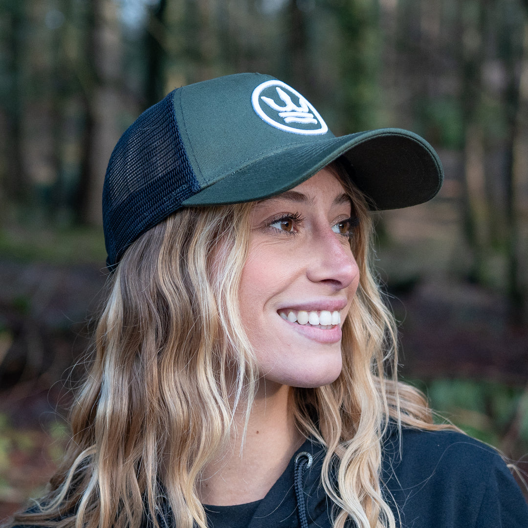 Icon Trucker Cap - Green with White