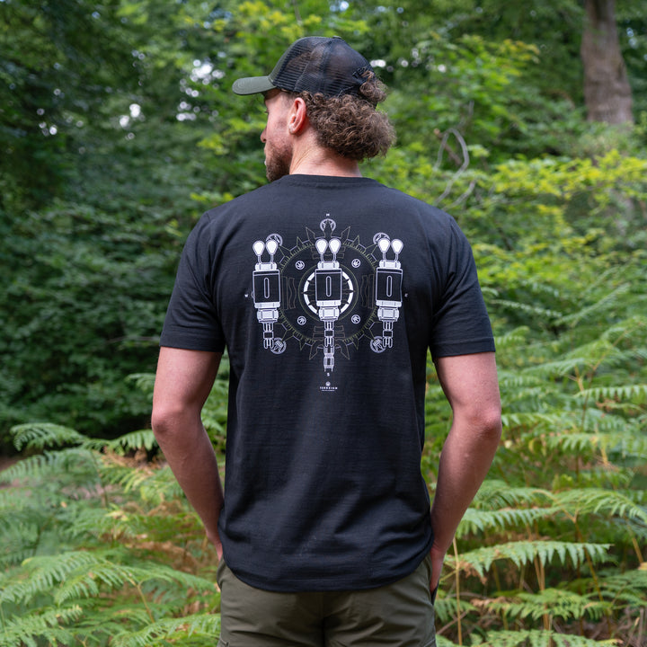 Retro Bobbins T-Shirt - Black with White