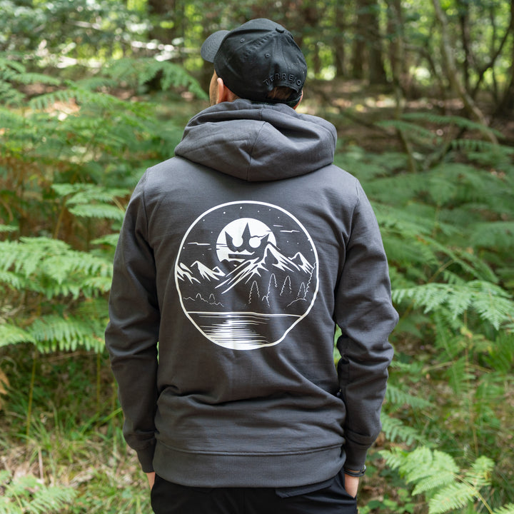 Moonlight Hoodie - Charcoal with White
