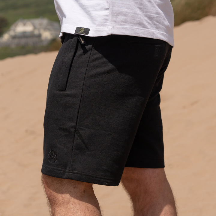 Black Jogger Shorts - With Zip Pockets