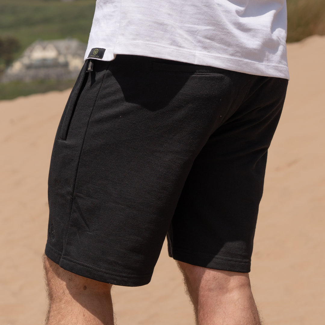 Black Jogger Shorts - With Zip Pockets