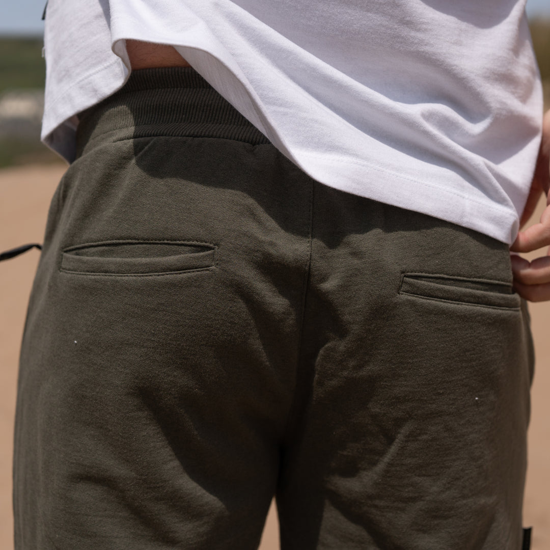 Green Jogger Shorts - With zip pockets