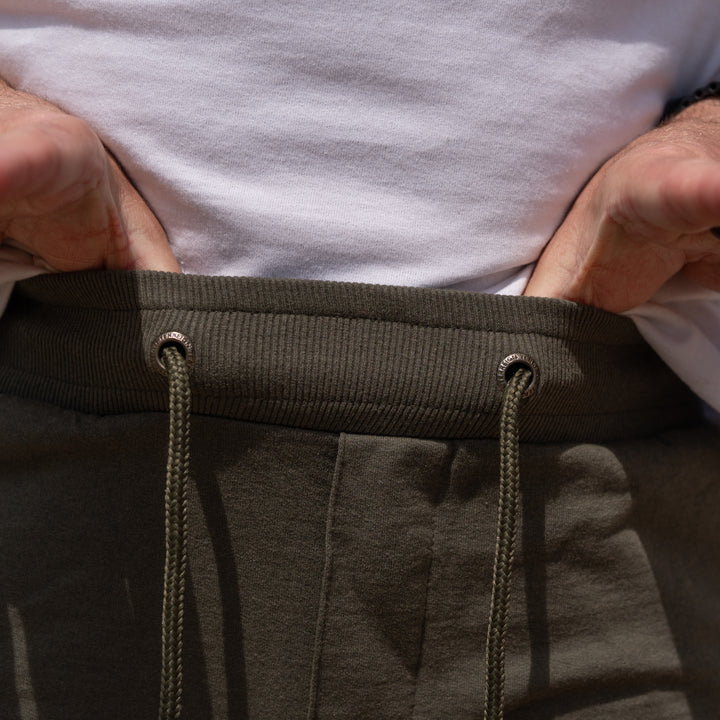 Green Jogger Shorts - With zip pockets