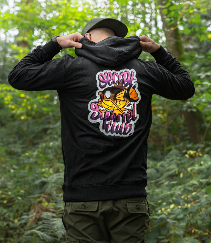 Black Secret Squirrel Club Carp Hoodie - by Carpit