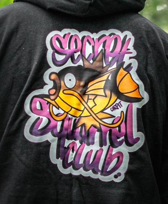 Black Secret Squirrel Club Carp Hoodie - by Carpit