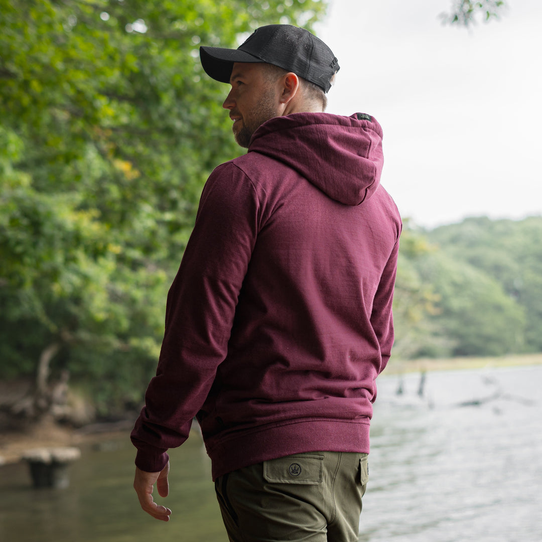 Chesta hoodie - Burgundy with white