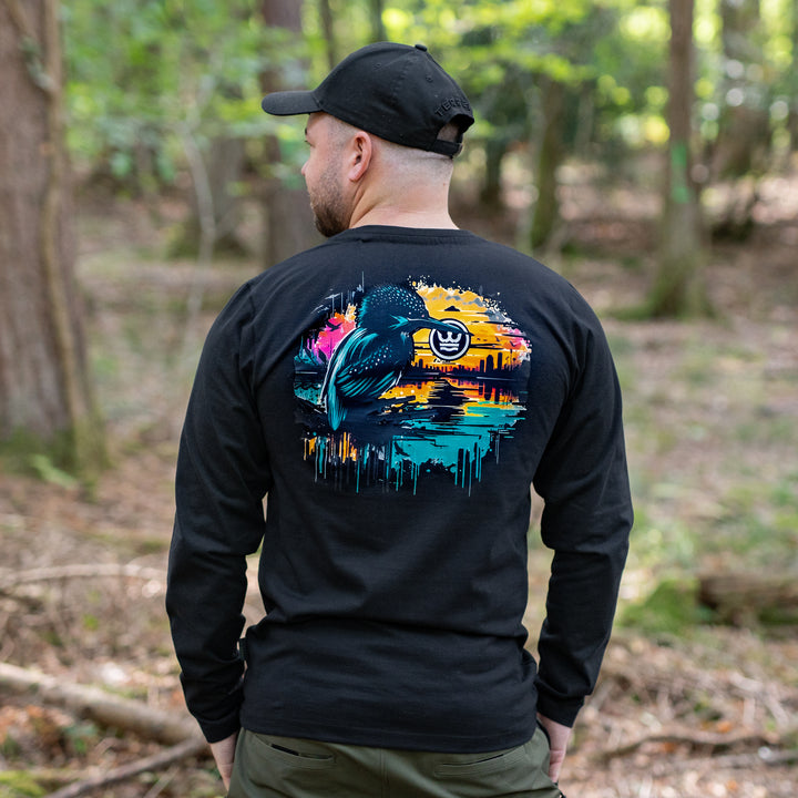 Black Long Sleeve Kingfisher T-shirt
