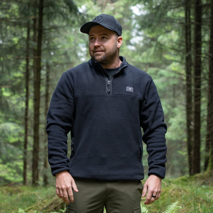 Summer 1/4 Zip Fleece Jumper - Black