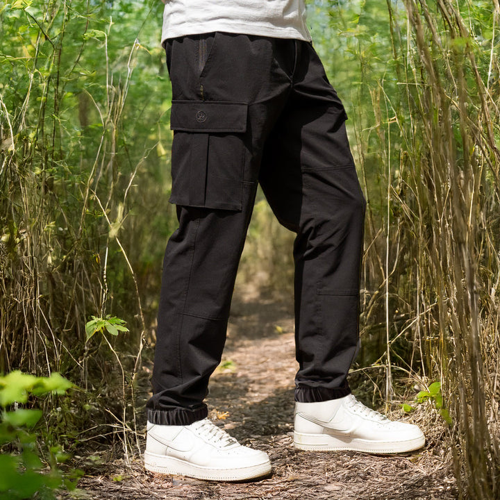 Timeless Cuffed Cargo Trouser - Black
