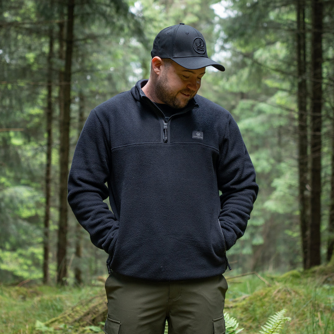 Summer 1/4 Zip Fleece Jumper - Black