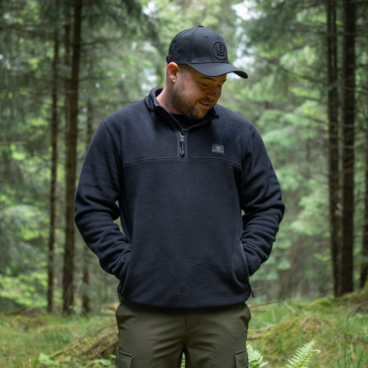 Summer 1/4 Zip Fleece Jumper - Black