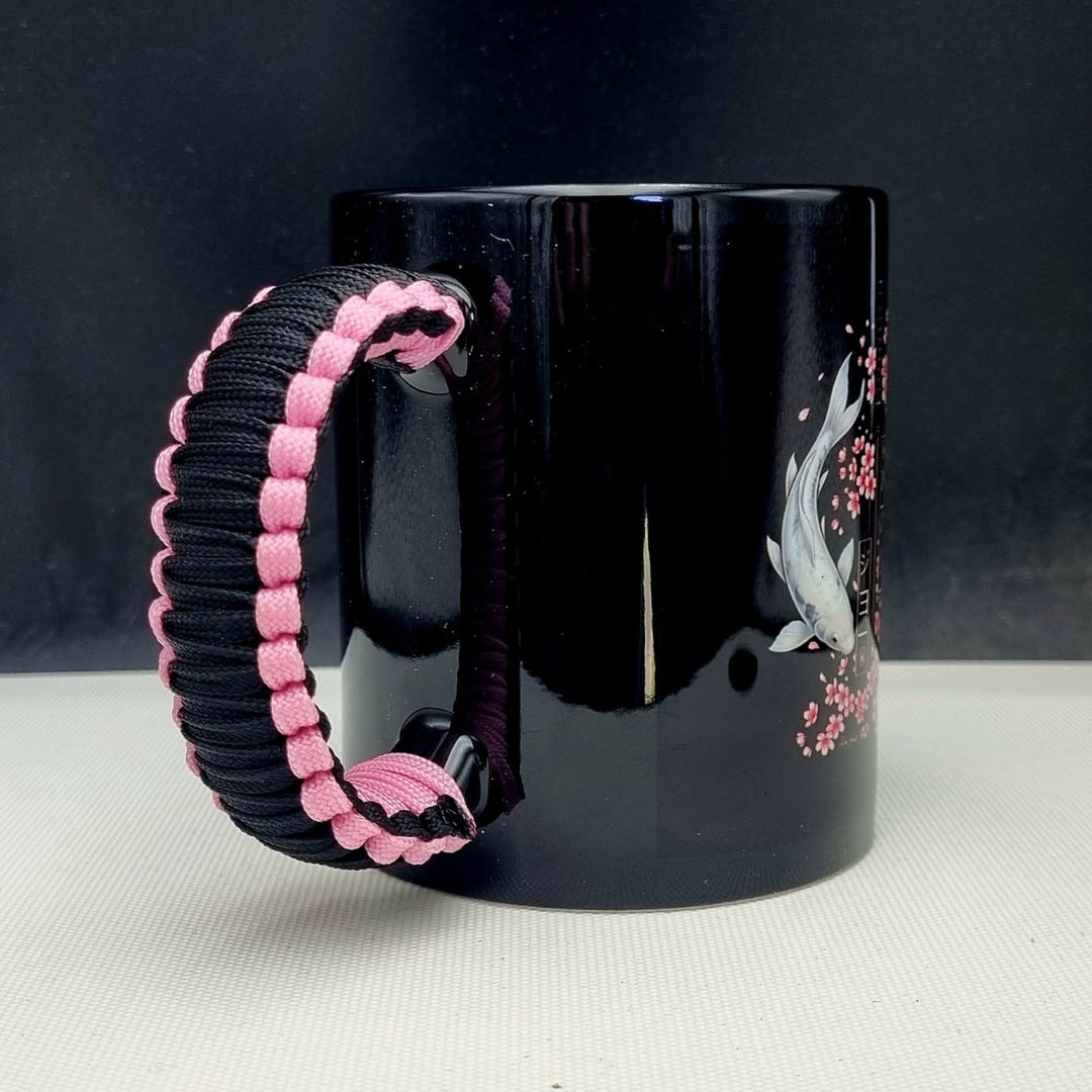 Signature Black Mug - Pink Koi Blossom