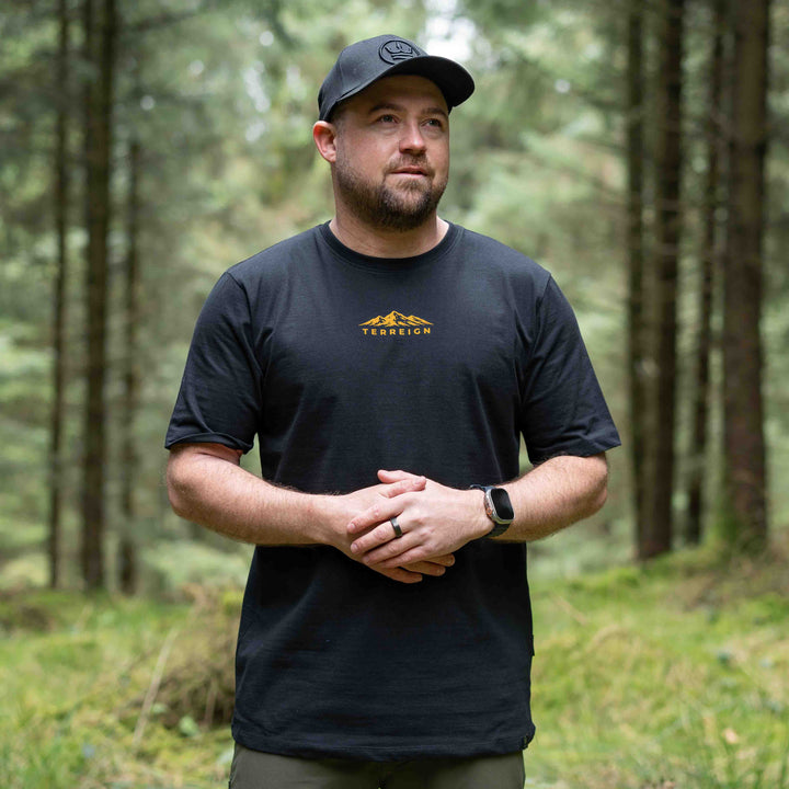 Mini Peaks Black T-shirt - Choose your own design colour