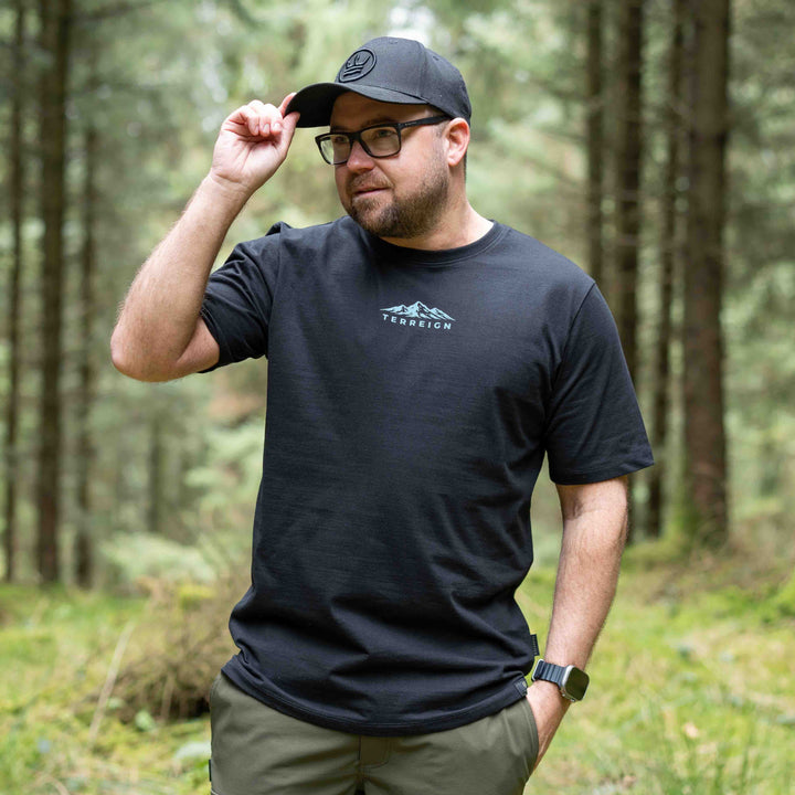 Mini Peaks Black T-shirt - Choose your own design colour