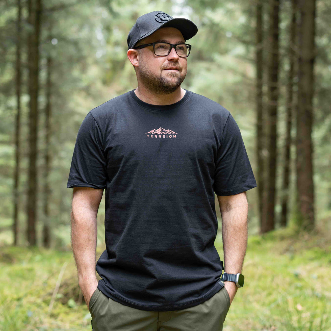 Mini Peaks Black T-shirt - Choose your own design colour