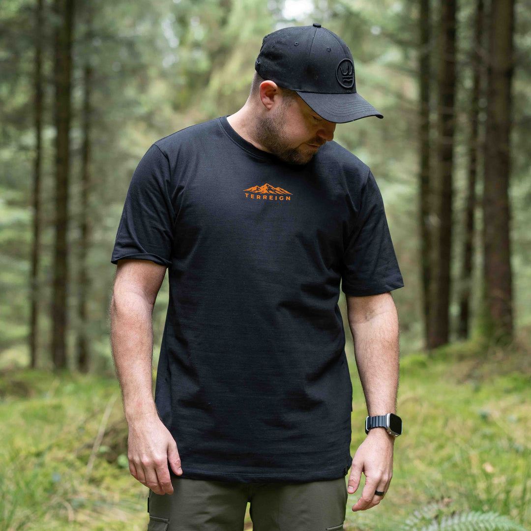 Mini Peaks Black T-shirt - Choose your own design colour