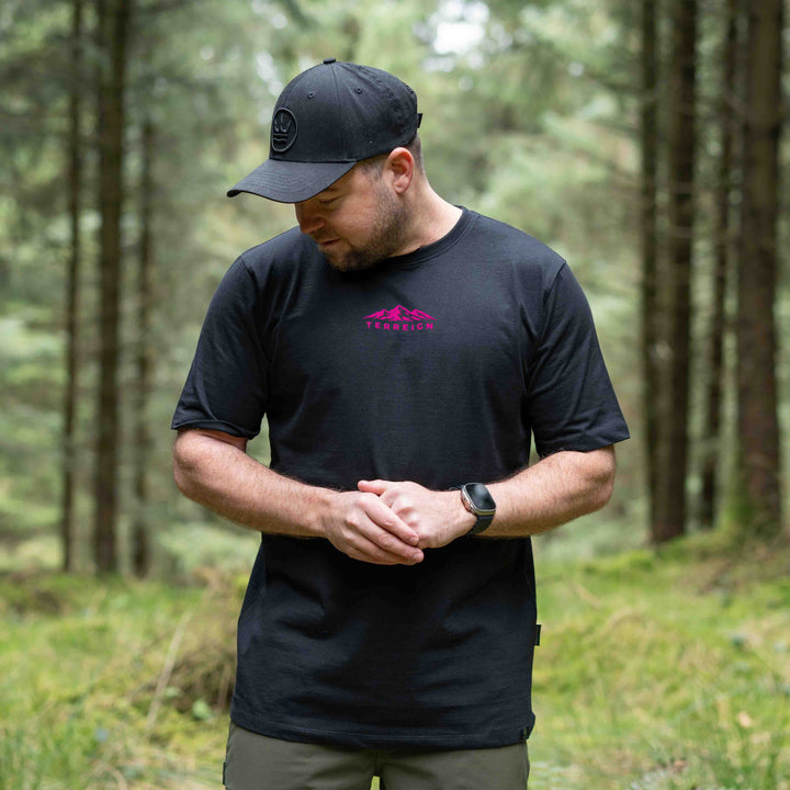 Mini Peaks Black T-shirt - Choose your own design colour