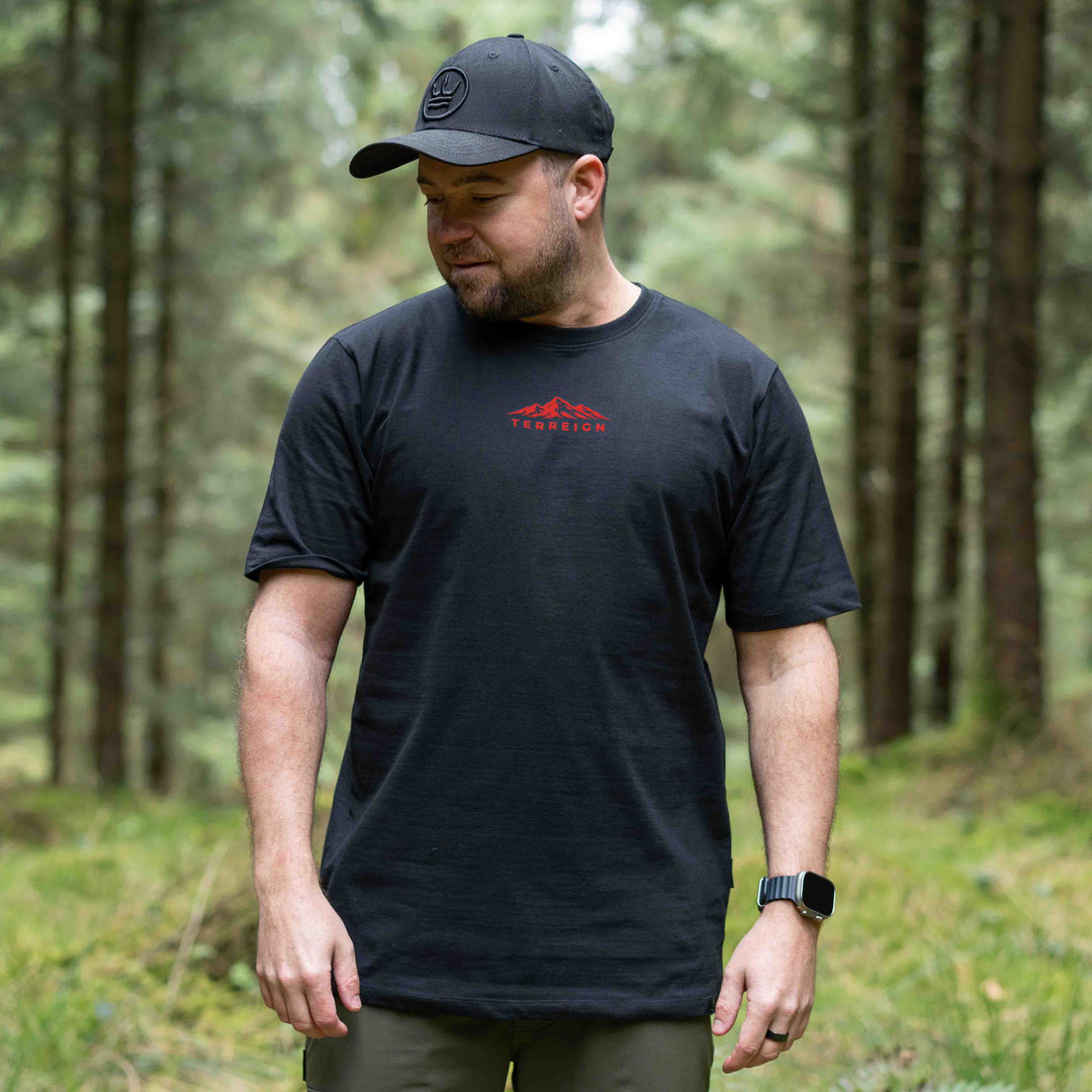 Mini Peaks Black T-shirt - Choose your own design colour