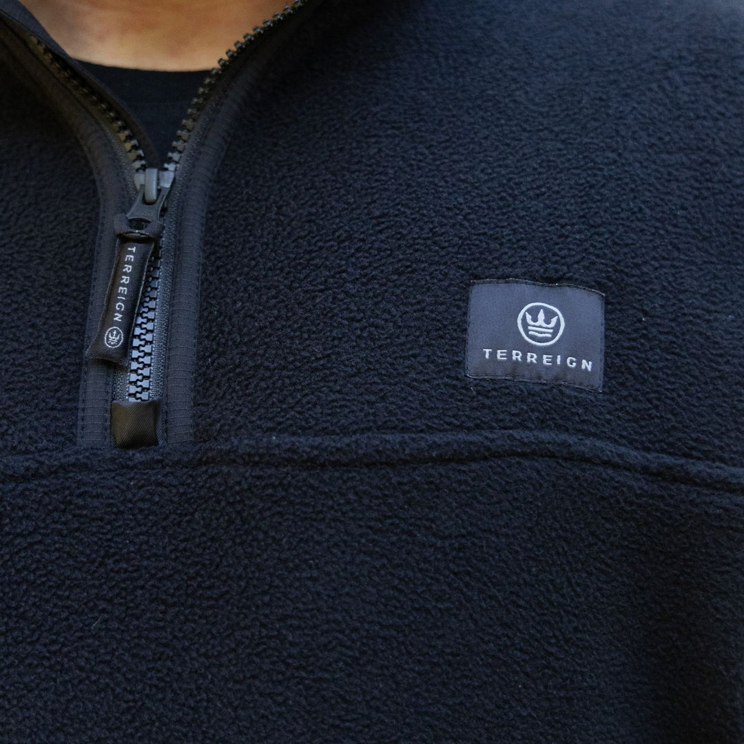 Summer 1/4 Zip Fleece Jumper - Black