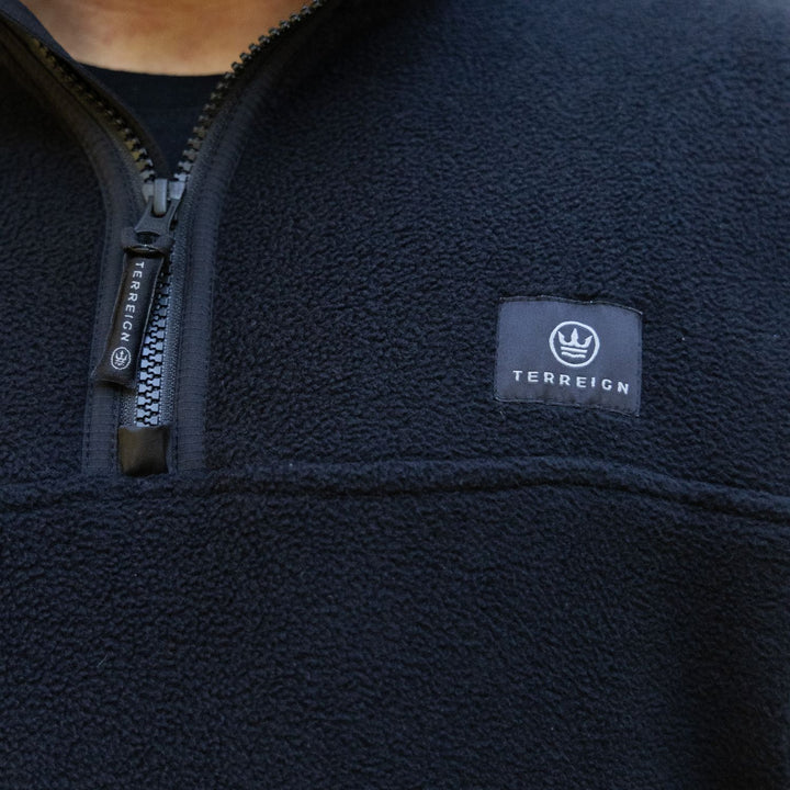 Summer 1/4 Zip Fleece Jumper - Black